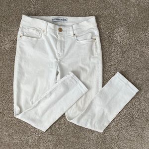 Express Cropped Legging Mid Rise Distressed Jeans